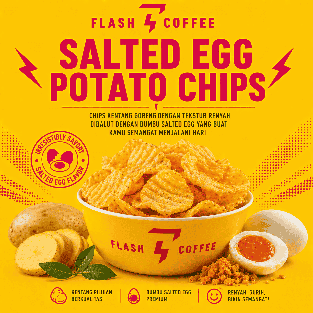 Salted Egg Potato Chips Flash Coffee